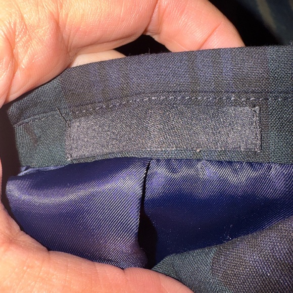 Brooks Brothers B - Navy Blue and Green Tartan Plaid Blazer - - Picture 4 of 10